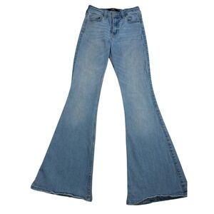 Hollister California High Rise Flare Jeans Womens W25S Light Wash Soft Denim